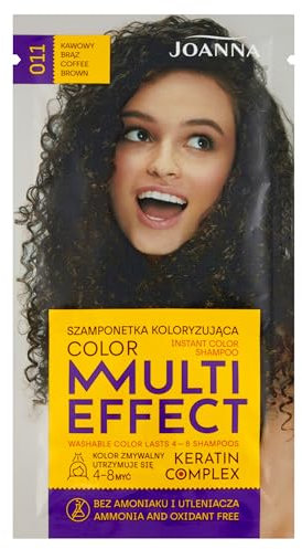 Joanna Tönungsshampoo “Multi Effect” - Haarfärbe-Shampoo im Beutel - Haltbarkeit 4 bis 8 Wäschen - Haartönung ohne Ammoniak und Oxidationsmittel - Kaffeebraun
