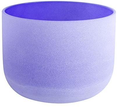 ENERGYSOUND Crystal Quartz Bowl 432 Hz Perfect Pitch B Crown Chakra Purple Colored Frosted Quartz Crystal Singing Bowl 8 inch(20 cm)