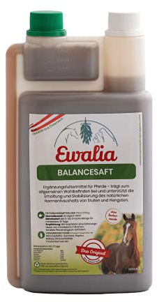 EWALIA Balancesaft - Premium Ergänzungsfuttermittel für Pferde zur Hormonbalance - Natürliche Unterstützung für Stuten und Hengste, für das allgemeine Wohlbefinden, mit der Kraft der Kräuter – 1 Liter