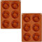 Wilton 2 moldes de silicona de grado alimenticio para donuts, antiadherentes