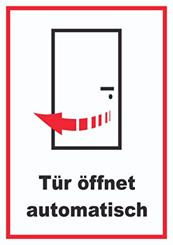 HB-Druck Tür öffnet automatisch Schild A5 Rückseite selbstklebend