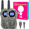QNIGLO Q168Plus Talkie Walkie Camouflage Rechargeable, PMR446 Longue PortÉE de 2-6Km Communication,Clip arrière Pratique,Longue Veille,Équipement D'espionnage,Jeux Police,Cadeau Garçon(Vert Jungle)