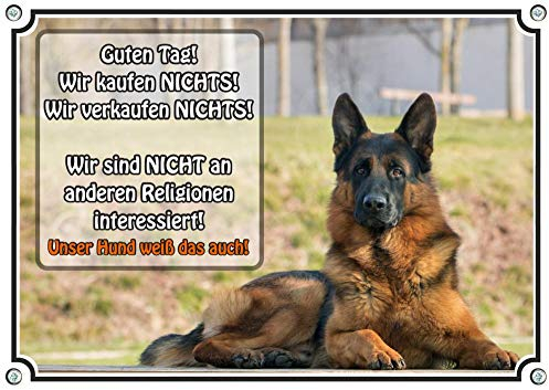 Petsigns Hundeschild Deutscher Schäferhund - besonderes Warnschild mit Fotodruck, DIN A5