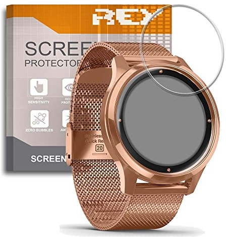 REY Protector de Pantalla para Garmin VIVOMOVE Luxe 42mm - Forerunner 45s 42mm - Forerunner 45 42mm - Fenix 5s Plus 42mm - Fenix 6s Pro 42mm, Cristal Vidrio Templado Premium