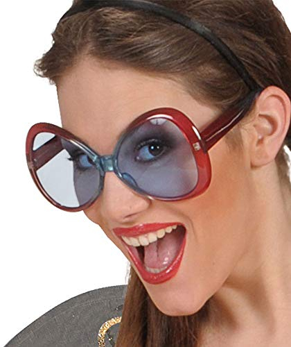 WOOOOZY Brille Hippie rot-türkis