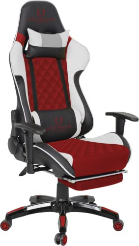 Ultimate Gaming Orion Silla Gaming, Cuero sintético, Blanco, Negro y Rojo, Grande