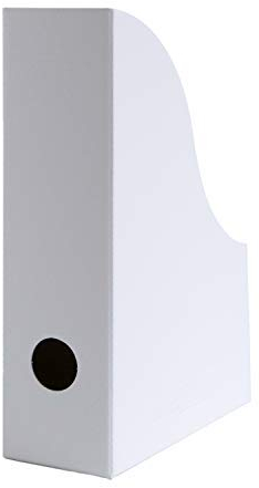 5 x PresentFill® Kleine Stehsammler Diamant Weiß Zeitschriftensammler Stehordner für DIN A5 Format aus 100% Recycling Karton - Made in Germany für Schreibtisch, Archiv und Aufbewahrung