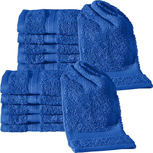 REDBEST Gästetuch 12er-Pack Chicago Royalblau Größe 30x50 cm - saugstark, strapazierfähig, ideal für Reisen, Sport (weitere Farben)