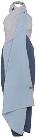 KNIT FACTORY - Fay Pareo/XL Schal - Strandtuch, XXL Schal und Pareo in einem - Multifunktionales Musselintuch - Sommer handtuchkleid - Damen Pareo aus 100% Bio-Baumwolle - Jeans/Indigo