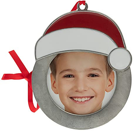 Bilderrahmen mit Weihnachtsmannmütze, Zinn