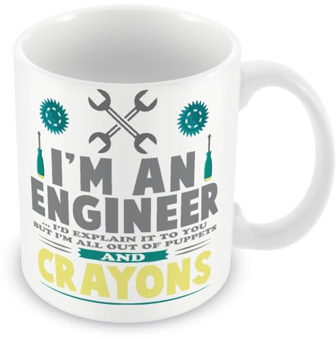 MUGGZ Tazza regalo per ingegnere, divertente scherzo sarcastico ingegneristico, tazza da caffè personalizzata, regalo unico per amici e familiari