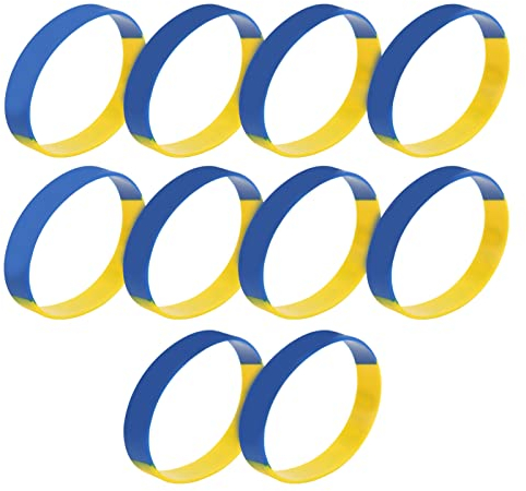 Entatial Ukrainische Gummiarmbänder, ukrainische Armbänder mit 10 Stück, 6,5 cm Durchmesser, für Brettspiele