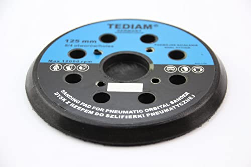 Plato de lija de velcro para lijadora excéntrica, perforado, diámetro de 125 mm, 8 agujeros