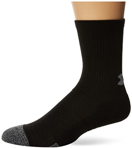 Under Armour Unisex High Socks Kids' Heatgear® 3-Pack Crew Socks, Black, 1375585-001, SM