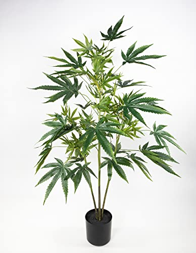 Seidenblumen Roß Hanfpflanze/Cannabispflanze 100cm GA künstlicher Baum Kunstbaum Kunstpflanzen Hanf Cannabis Weed