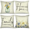 Tropischer Sommer, Wildblumen- und Weizen-Kissenbezüge, Blumen in Vase, 4er-Set, Kissenhüllen mit inspirierenden Sprüchen für Couch, Sofa, Zuhause, Bauernhaus- und Boho-Geschenk (45,7 x 45,7 cm)