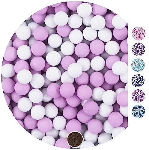EinsSein 1kg Bolas de Chocolate boda bautizo Mezcla blanco-lila candy bar surtido choco corazones almendras caramelos bombones confeti - detalles boda para invitados regalos bautizo botes colores san