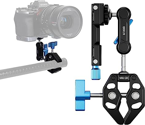 SIRUI Alien Series Magic Arm mit Super Clamp Crab, Krabbenförmige Klemmstativ Kamera mit 1/4 Zoll 3/8 Zoll-16 Löcher für GoPro Kamera LED Videoleuchte Gelenkarm Monitor, Schwarz (MA-GK)