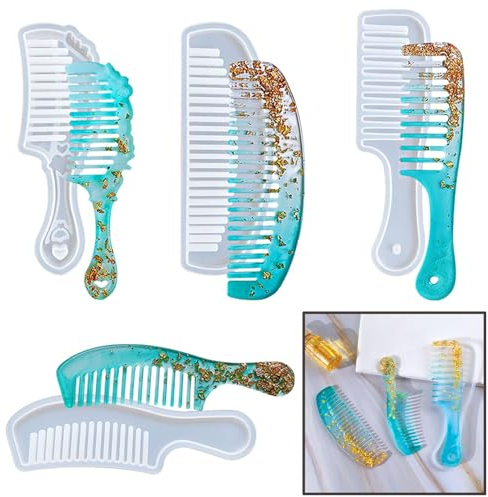 Vhtanop Epoxidharz Form, Silikonformen Gießformen, Silikon Formen zum Gießen, Silikonform, Epoxidharz Formen Silikon DIY-Kämme für Erwachsene und Kinder