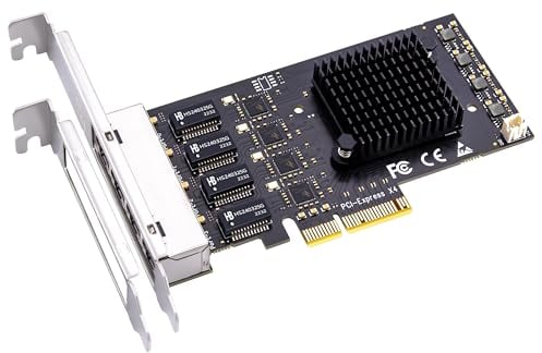 GLOTRENDS LE8445 Carte réseau Ethernet PCIe 2,5 Gigabit à 4 Ports, 4 x Puce RTL8125BG, 4 x Port LAN RJ45, Installation PCIe X4