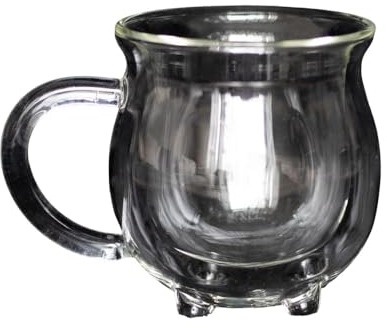 Something Different Wholesale Tasse de sorcellerie moderne : chaudron en verre transparent à double paroi – White Witch's Insulated Brew