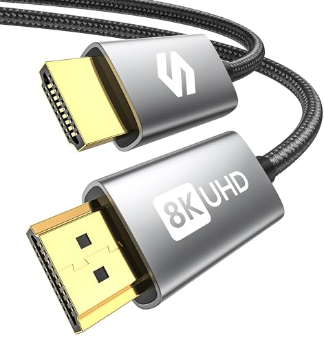 Silkland HDMI 2.1 Kabel 30cm, 8K HDMI eARC-Kabel für Soundbar 48Gbps, HDMI Kabel 4K@120Hz, 2K@240Hz/144Hz, 8K@60Hz, Dynamic HDR10+, Dolby Atmos, HDCP 2.2/2.3