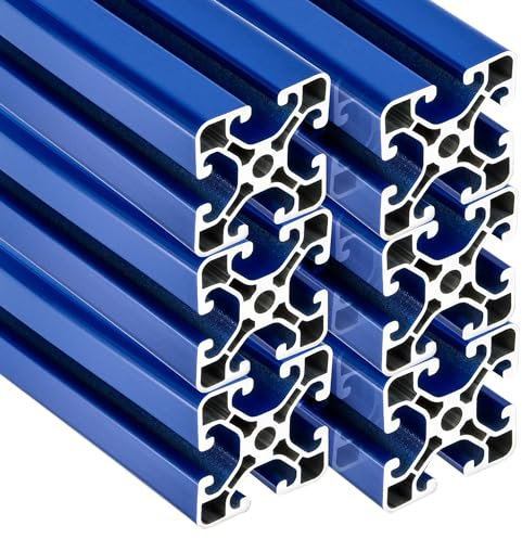 SCHMIDT systemprofile 6 Stück 2000mm Aluminium Profil 40x40mm Nut 8 Strebenprofil Blau 4040 Aluprofil Konstruktionsprofil 2m