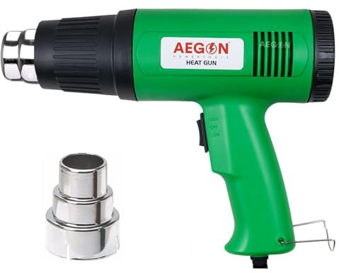 AEGON 1600W Heat Gun - Professional Dual-Speed Tool with Variable Temperature (180°C - 650°C) for PVC Shrinking, Wrapping, Plastic Molding, and Water Defrosting - 1 Year Warranty**