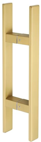 Alise Shower Door Handle,Sliding Glass Door Pull,16 Inch Square Back to Back Handle for Doors,SUS304 Stainless Steel Shower Hardware Replacement Parts,Gold Finish,LS6040F-G