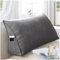 ZTGL Rückenkissen Keilkissen Bett Lesekissen, Rückenlehne Kissen für Sofa Lendenkissen Bettkopfteil, Dreieckige Bettkeil Bücherkissen Stützkissen mit Seitenfach,Dark Gray,60x35x20cm