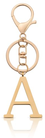 AOKSUNOVA Schlüsselanhänger Buchstabe A, Gold Schlüsselanhänger mit Buchstaben, Autoschlüsselanhänger mit Anfangsbuchstaben, Geschenke für Damen Frauen