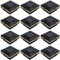Dynaming 12 Pack Solar Post Lights, Outdoor Solar Powered Decorative Post Cap Light, Black Shell & Warm White LED Lighting for Fence Deck Patio, Only Fit 3.5x3.5 Wooden Posts