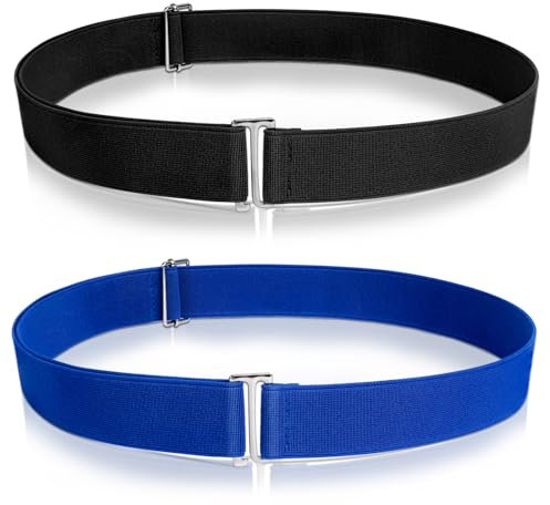 AiQInu 2 Pezzi Cintura Elastica Donna Uomo 52-100cm, Cinture Elastiche Cintura Elastica in Vita per Jeans, Pantaloni, Vestiti (Nero, Blu navy)