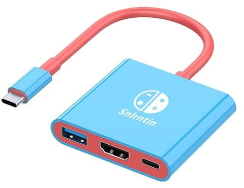 Docking station per Nintendo Switch, adattatore convertitore AV digitale multiporta USB C a 3 porte con porta di ricarica HDMI 4K USB 3.0 da 100 W, switch dock da viaggio con HDMI per MacBook Pro