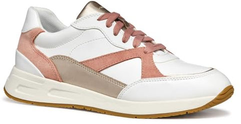 Geox D BULMYA A, Zapatillas Mujer, White/Lt Coral, 39 EU
