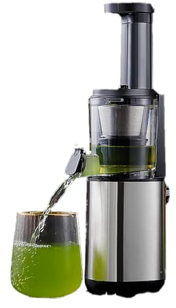 HmLotd Extractor de Jugo, exprimidor de Prensa en frío Jugo de escoria automático para el hogar Molienda Lenta Jugo Frito de Gran Calibre Potente Motor Modos de Prensa Canal Apto para Frutas