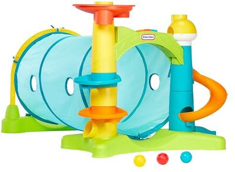 little tikes 2-in-1-Aktivitätstunnel, Indoor-Outdoor-Spiel für Kinder, Jungen, Mädchen, 1–3 Jahre alt