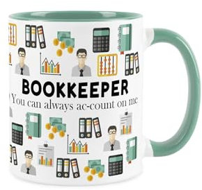 Buchhalter-Tasse – humorvolle Buchhaltung, Büro, Job-Thema, Neuheit, Geschenke – Tee/Kaffee heiße Getränke, türkisfarbene Keramiktasse