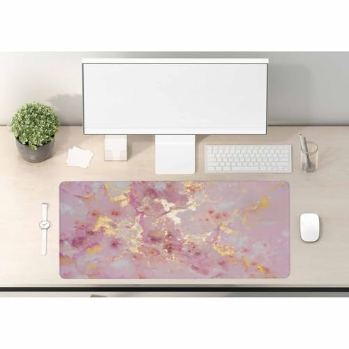 Woutay Mousepad,Pink Marble,Cool Desk Pad for Keyboard and Mouse