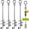 Dolibest Zeltheringe Erdanker Bodenanker, 46cm Schwerlast Zelthaken 4er Trampolin Schraubheringe Groß Sand Erdnägel Spirale Windsturm Spike für Schaukel/Camping/Schuppen/Hund/Carport mit Fester Öse