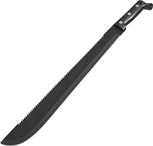 normani Bolo Machete Messer mit Sägerücken und Kunststoffscheide o. Nylonscheide Länge 59 cm, Klinge 45,5 cm Farbe Kunststoff