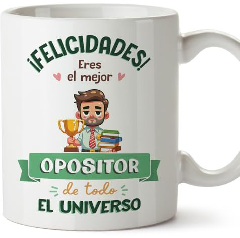 MUGFFINS Tazas para OPOSITOR hombre - En Español - Mejor Universo Trofeo - 11 oz / 330 ml - Regalo original y divertido