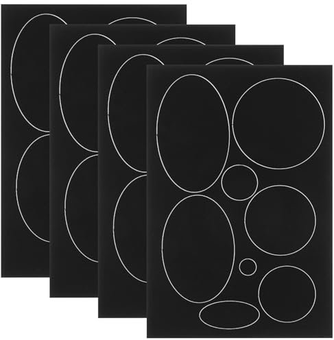 JIEYAO 32 Stück Daunenjacke Reparaturflicken, Bügelflicken Schwarz Flicken Selbstklebend Stoff in 7 Größen Wasserdichter Reparatur-Klebeband für Jacken Kleidung Zelte Schlafsäcke Skihosen(Schwarz)