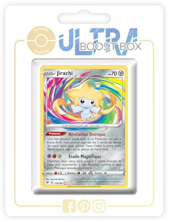 my-booster SWSH04-FR24-UB-119 Jirachi 119/185 Atemberaubend Holo Ultraboost X Epée et Bouclier, 4 Voltage Éclatant, Box mit 10 französisch Pokémon-Karten