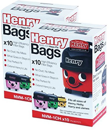 KGA SUPPLIES HETTY HET200A Hoover Bags Hetty Cleaner Hepa HEPAFLO NVM-1CH 604015 PACK 20