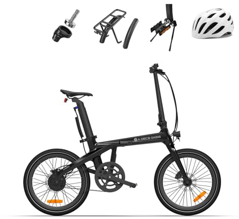 A Dece Oasis ADO Air E-Bike Air Carbon Elektrofahrrad, ebike Damen/ebike Herren,Bike,klapprad Riemenantrieb 14,5Kg IPS LCD Display, GPS,ADO APP,250W