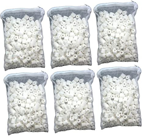 COLLBATH Bioporöse Keramikringe Für Aquarium Und Teichfilter Mit Netzbeutel Für Einfache Reinigung Biologische Filtermedien Für Süß Und Meerwasser