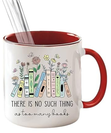 Tasse Personalisiert Kaffeetasse mit Spruch Teetasse aus Keramik 350 ml Keramiktasse mit Buch Blumendesign Geschenkidee Geschenk für Tochter Freundin Freundin Kollegin Familie