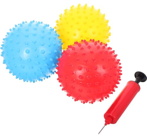 Supvox 6stücke Aufblasbare Hüpfbälle Mit Pumpe Stachelige Sensorikbälle Für Kleinkinder Und Taktilem Spielen Bunte Weiche Wasserbälle Für Kinderpartys