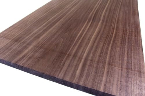 Generisch Massivholzplatte AMERIKANISCHER NUSSBAUM (100 x 20 x 1,4cm) ++ Wandregal, Wandboard, Schweberegal, Massivholz, Brett, Edelholz, Regal